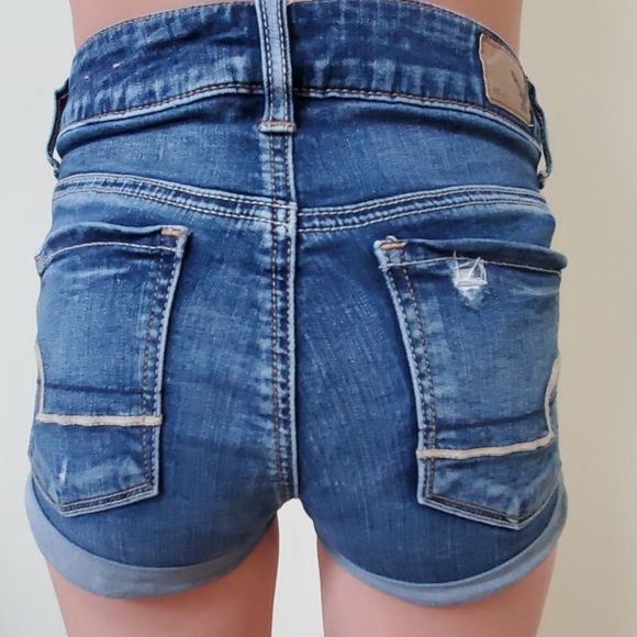 American Eagle High Rise Shorties Jean Shorts - Picture 2 of 6